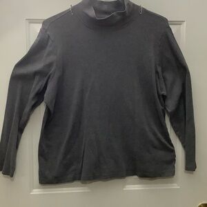 Laura Scott Charcoal Mock-neck Top